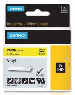 páska DYMO 1805431 PROFI D1 RHINO Black On Yellow Vinyl Tape (24mm)