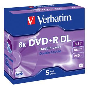DVD+R VERBATIM DL 8,5GB 8X Dvojvrstvové 5ks/bal.