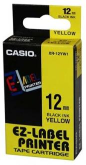 páska CASIO XR-12YW1 Black On Yellow Tape EZ Label Printer (12mm)