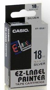 páska CASIO XR-18SR1 Black On Silver Tape EZ Label Printer (18mm)
