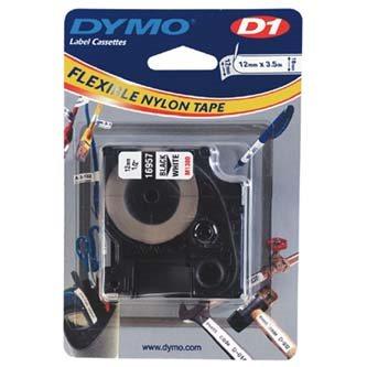 páska DYMO 16957 D1 Black On White Flexible Nylon Tape (12mm)