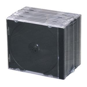 Obal na 1CD 10ks/balenie, priehľadný s čiernym trayom, 10,4mm