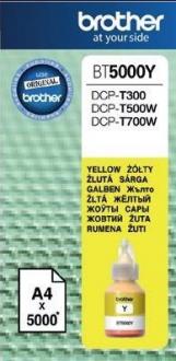 atramentová náplň BROTHER BT-5000Y Yellow DCP-T300/T500W/T700W (5000 str.)