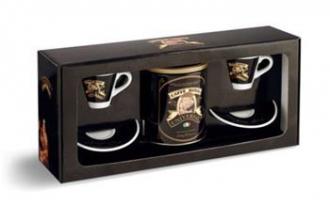 Káva UNIVERSAL ROYAL darčekový set – káva mletá 250g plechovka + 2x šálka espresso