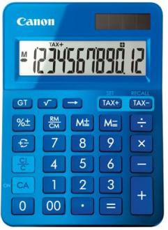 stolová kalkulačka CANON LS-123K modrá, 12 miest, solárne napájanie + batérie