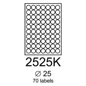 etikety RAYFILM 25mm kruh lesklé transparentné samolepiace inkjet R04662525KB-LCUT (50 list./A4)